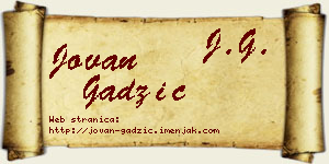 Jovan Gadžić vizit kartica